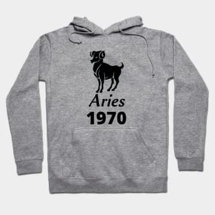 Black Aries Zodiac 1970 Hoodie